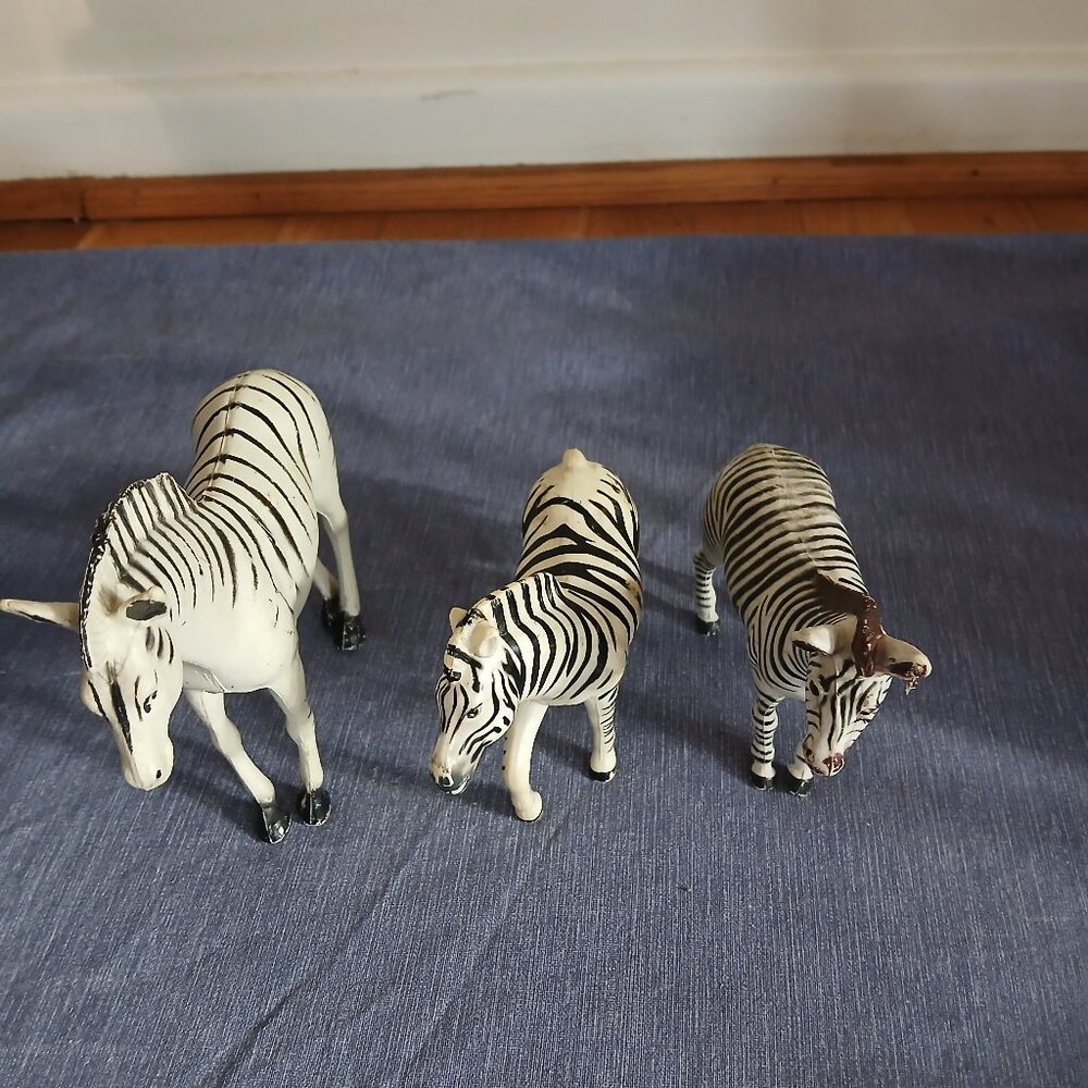 Lot Safari animal Zebra x 3  Used